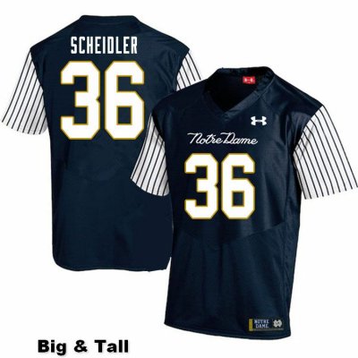 Notre Dame Fighting Irish Men's Eddie Scheidler #36 Navy Under Armour Alternate Authentic Stitched Big & Tall College NCAA Football Jersey VJP6699UE